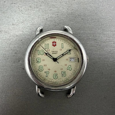 Victorinox Swiss Army Calvary Watch Men 37mm Cream Dial Silver Tone Date PARTS - Image 1 of 4