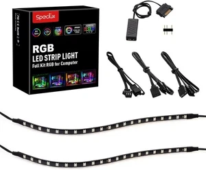 PC Addressable Rainbow 2 Strips With Controller, Fit for 5v 3-pin, 42 Leds  - Picture 1 of 8