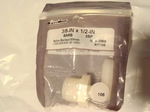 PROLINE NHB-296B Hose Barb Elbow 3/8-in NYLON BARB x 1/2-in MIP NEW - Picture 1 of 3