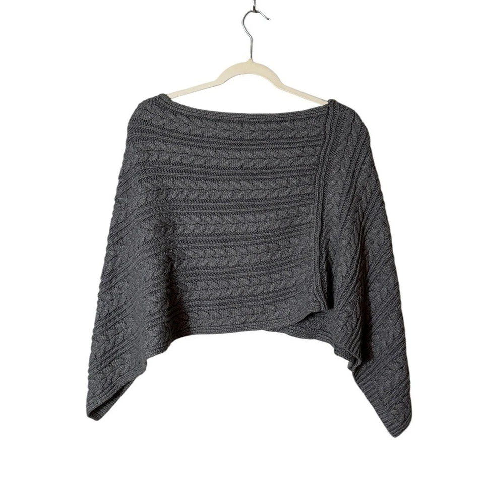 Loft Cable Knit Chunky Shrug Poncho OS Bohemian Preppy Cottagecore Whimsigoth - Image 1 of 4