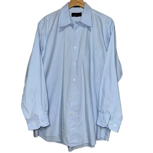 Valerio Garati Mens L 18.5 32 - 33 Light Blue Cotton Long Sleeve Button Up Shirt - Picture 1 of 6