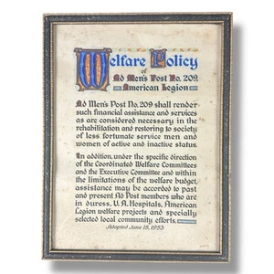 1953 Raymond A. Burley Illuminated Manuscript American Legion Hand Drawn Policy - Bild 1 von 14