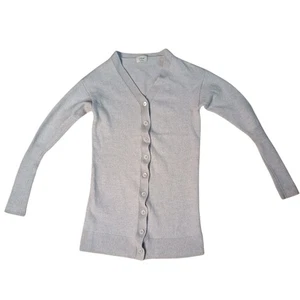 Wilfred Aritzia Cardigan Sweater Womens 2XS Light Gray Wool Button Up Academia - Picture 1 of 7