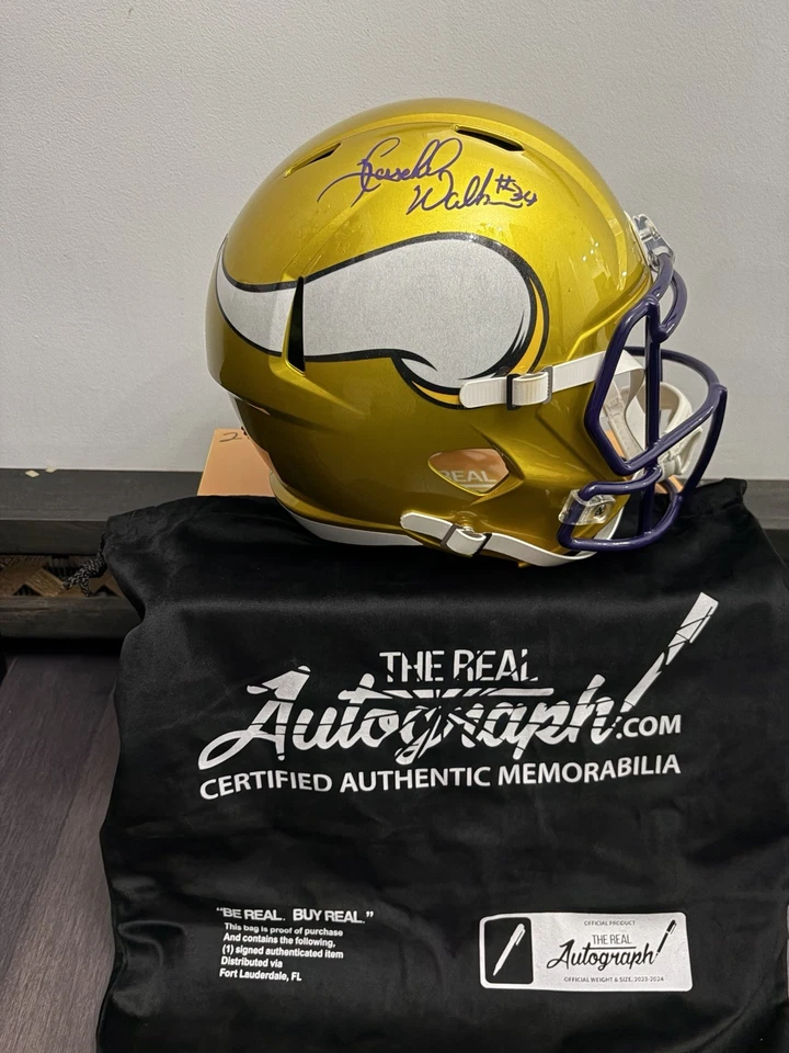 赫歇尔·沃克签名维京人闪光灯 FS 复制品全尺寸头盔贝克特 — 第 1/4 张图片