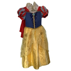 Disney Store Snow White Princess Dress With Cape Costume Pretend Girls Size 7/8 - Picture 1 of 6