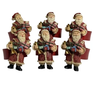 Juego de 6 servilleteros de Papá Noel decoración festiva de mesa de Navidad - Imagen 1 de 5