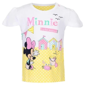 Disney Minnie Mouse T-Shirt Weiß Gelb Kurzarm Mädchen Baumwolle Gr. 62 - 86 - Bild 1 von 12