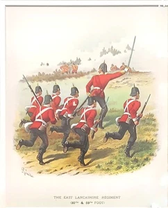 The East Lancashire Regiment – 1893 Military Lithograph by Richard Simkin - Picture 1 of 5