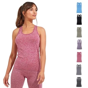 Chaleco espalda corredora sin costuras absorbente elástico correr gimnasio fitness deportes top para mujer - Imagen 1 de 17