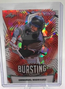 Hoja vívida Emmanuel Rodríguez 2025 ráfaga con talento rojo cristal 1/1 #TB-16 - Imagen 1 de 2