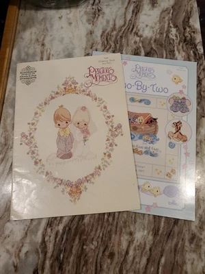 Lot Of 2 Precious Moments Cross Stitch Pattern Books Wedding And Two-By-Two  - Image 1 of 4
