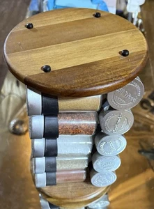 Olde Thompson, 20 Jar Spice Acacia Wood Revolving Carousel Rack - used - Picture 1 of 5