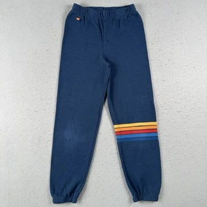 Aviator Nation Sweatpants Girls 14 Blue Striped Elastic Waist USA Made - Picture 1 of 21