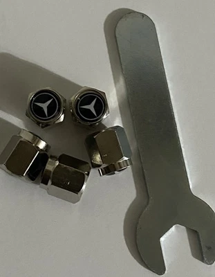 4pcs. Silver Tire Valve Stem Caps For Mercedes Benz , New In Pack - Image 1 of 2