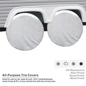 4PCS Wheel Tire Covers For RV Trailer Camper Car Truck SUV 26" to 27'' Dia Valid - Picture 1 of 11
