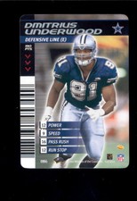  2002 NFL Showdown DMITRIUS UNDERWOOD Dallas Cowboys 1ST & Goal Rare Card