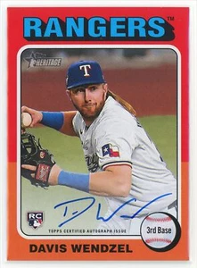 2024 Topps Heritage High Number Real One Auto ROA-DW Davis Wendzel RC Rangers - Bild 1 von 10