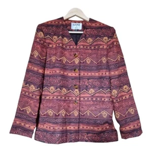 kasper for Asl 80s blazer with pockets. Sz uk 8 19.5" ptp Shoulder Pads Vtg - Picture 1 of 6