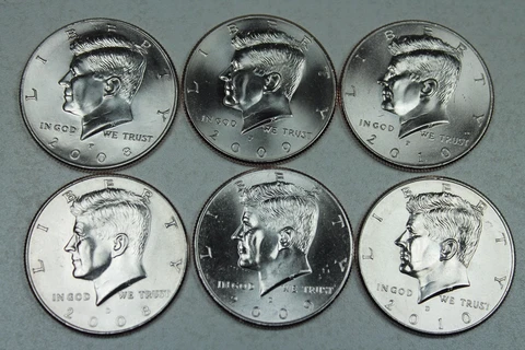 2008 2009 2010  P & D Uncirculated Kennedy Half Dollar Mint Roll Set 2008-2010 Cover