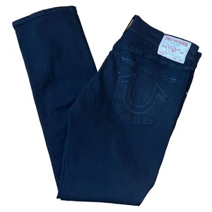 Pantalones de mezclilla rectos relajados Ricky 36x33 True Religion para hombre negros NUEVOS $159 - Imagen 1 de 13