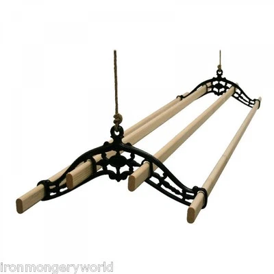 IRONMONGERYWORLD vecchio vintage vittoriano vestiti creel arieggiatore asciugatrice cucina scaffale asciugatrice soffitto