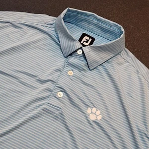 FOOTJOY Shirt Herren Gr. L Golf Polo hellblau weiß gestreift dehnbar - Bild 1 von 7