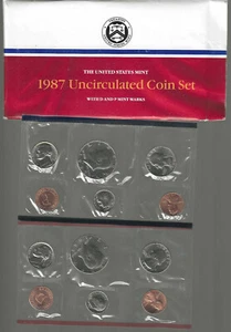 The United States Mint 1987 Uncirculated Coin Set with D and P Mint Marks - Picture 1 of 4
