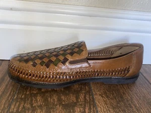 Deer Stags Tijuana Huarache Mens Brown Black Leather Loafer Shoes Size 12D - Picture 1 of 10