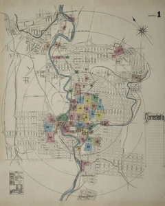 1888 Map of Scranton Lackawanna County Pennsylvania - Foto 1 di 2