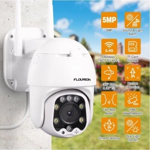 Floureon 5MP 1920P Pan Tilt Outdoor Waterproof WIFI Security Camera Remote View - Picture 1 of 7