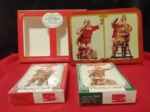 Vntg 1994 Coca-Cola Santa Cards (still sealed) in Collectable Tin - Picture 1 of 8