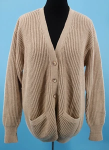 Cárdigan Suéter Tejido Ralph Lauren Beige Años 90 De Colección Para Mujer Talla L Años 90 - Imagen 1 de 12