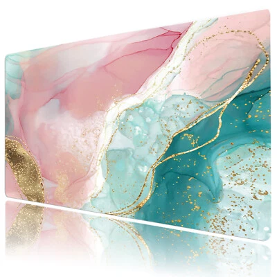 Pink and Green Mouse Pad Vintage Marble Desk Mat for Keyboard and Mouse Desk Pad - Image 1 of 4