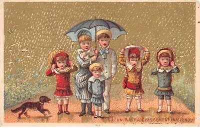 Carte - COR15047 - Bambini - Ombrello - Pioggia - Cane - Slip Oro - 11x7 CM E - Immagine 1 di 2