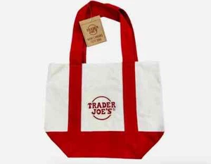 Trader Joe's Limited Edition RED Mini Canvas Reusable Tote Bag! NEW! HTF! - Picture 1 of 1
