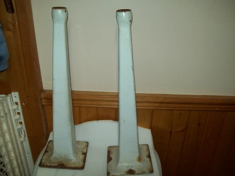 Lot of 2 Vintage Ice Cream Parlor Stool Bases Bar Diner Antique 23'' Tall Cover