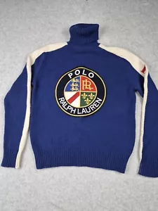 Polo Ralph Lauren Cookie Crest Downhill Ski Wool Turtleneck Sweater Small USA - Picture 1 of 8