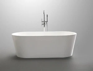 Patrizio Arcylic Round Oval Gloss White 1500mm & 1720mm Freestanding Bath Tub - Picture 1 of 4