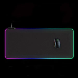 Gaming Mouse Pad RGB LED Light Computer Keyboard Mouse Mat 7 Colors Non-slip US - Picture 1 of 9