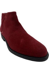 Bos & Co Nubuck Rubber Heel Ankle Boots Rural Sangria - Picture 1 of 3