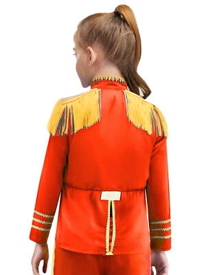 Kids Girls Boys Halloween Jacket Roleplay Rock Band 60s Hippy Satin Coat Costume - Image 1 of 4