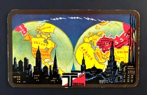 Unión Soviética URSS Rusia Torgsin Pedidos Tarjeta 1935 Calendario Mapa Mundial - Imagen 1 de 4