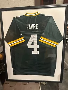 Brett Favre #4 Autographed Framed Reebok Packer Jersey - Picture 1 of 1