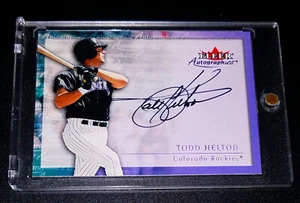 TODD HELTON AUTO with CASE 2000 FLEER AUTOGRAPHICS AUTOGRAPH ROCKIES HOF - Picture 1 of 4