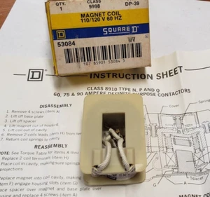 SQUARE D MATGNET COIL 9998 DP-39 120VCOIL *NEW/OLD STOCK* - Picture 1 of 3