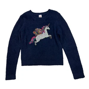 Wonder Nation Girl Kids Soft And Cozy Pegasus sweater with sequins Sz XL(14-16) - Picture 1 of 9