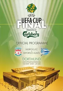 UEFA CUP FINAL 2001 Liverpool v Deportivo Alaves - Official match programme - Afbeelding 1 van 1