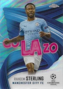 RAHEEM STERLING 2020-21 TOPPS CHROME CHAMPIONS LEAGUE GO LAZO GOLAZO REFRACTOR - Picture 1 of 1