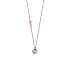 14k Solid Real White Rose Gold Love Heart Necklace - 17+1"