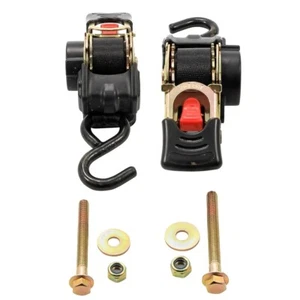 Ratchet Tie Down Pair Anchor Retractable Transom Trailer Boat Hook Strap 2 Pack - Picture 1 of 6